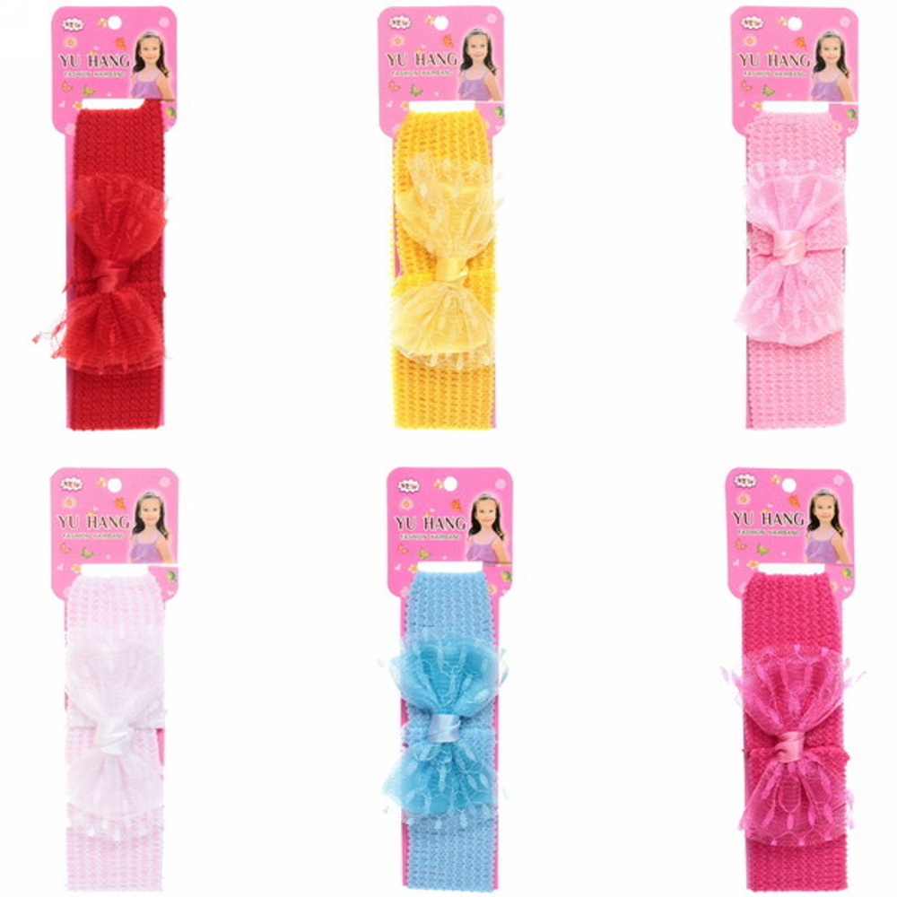 Повязка на голову детская на блистере «Little Krasa - Бритни», 6 цветов, 3,5*17 см