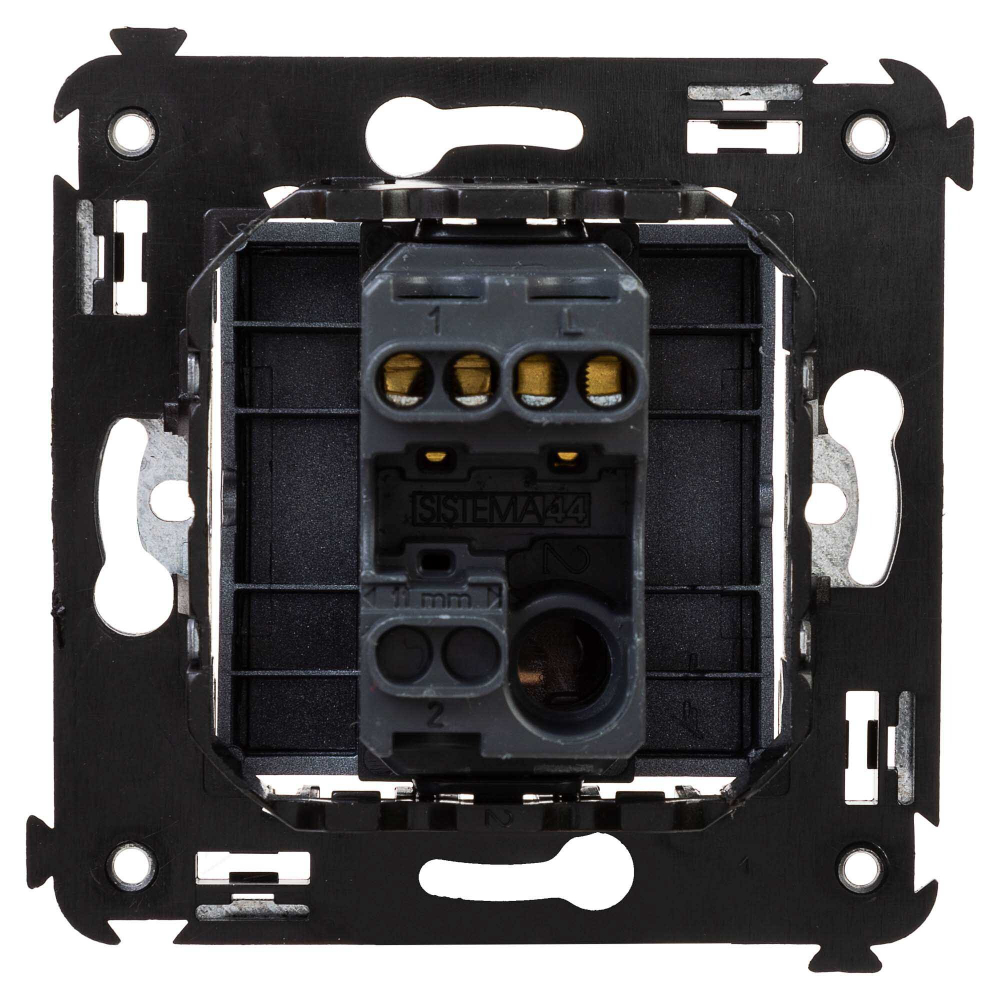 Выключатель одноклавишный в стену, "Avanti", "Закаленная сталь"