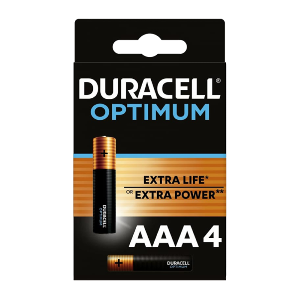 DURACELL Optimum AAA BL4 батарейка щелочная