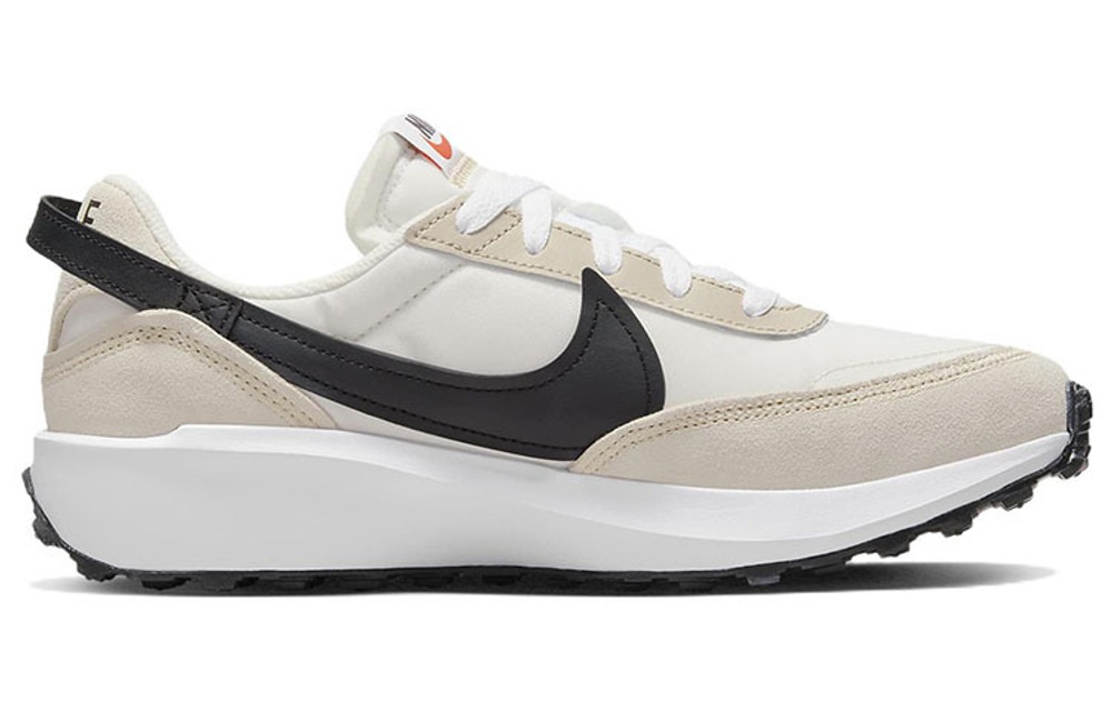 Nike Waffle debut fabric leather shock absorption non-slip wear-resistant low-top sports casual shoes women's white and black