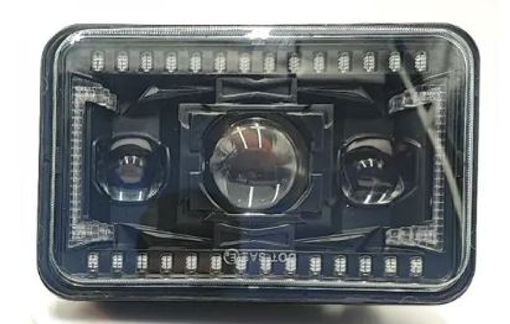 Прожектор LED-СТГ -прямоуг (W-Y) 00W (168*120*78) 3Lens (Д,Б) пара GQ1780-Laser