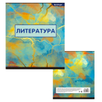 Тетрадь предметная "Литература" А5 36л., линия, со справочным материалом, скрепка, мелованный картон (стандарт), блок офсет, Alingar "Мрамор"