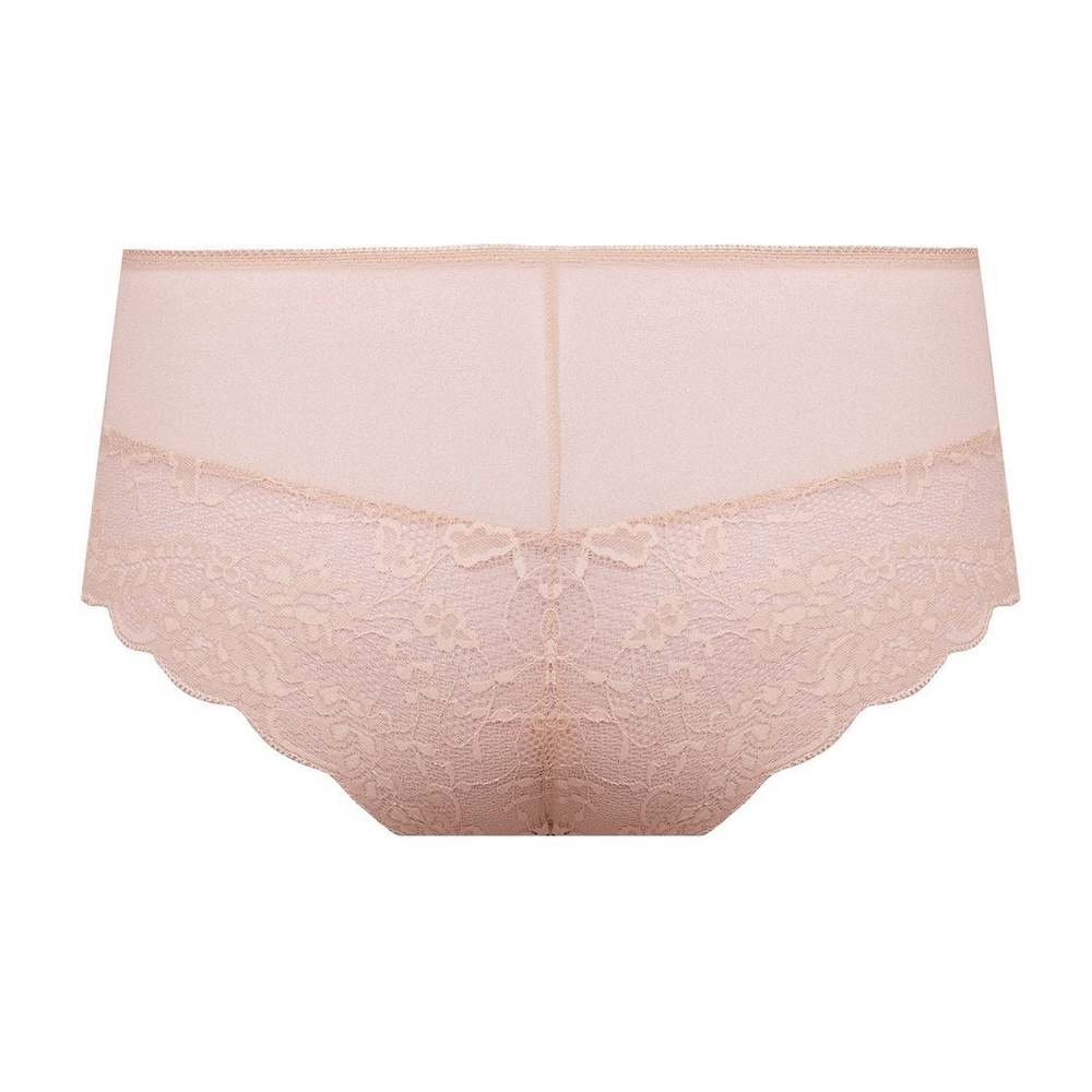 Трусики-шорты Estera из кружевного полотна и сетки (Размер: S) (Цвет: кофейный)