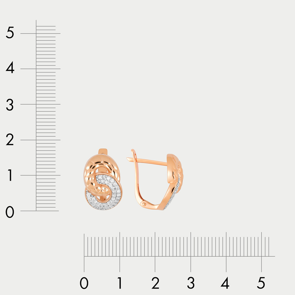 Серьги с фианитами для женщин из розового золота 585 пробы (арт. 73461 )