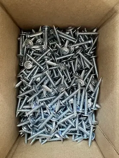 Саморезы с прессшайбой, острые, оцинкованные, с частой резьбой (по дереву и металлу) 4.2х25 мм (1 кг)