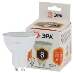 Лампа светодиодная ЭРА STD LED MR16-8W-827-GU10 GU10 8Вт софит теплый белый свет | Лампы cветодиодные Точечные (Софиты) (MR, PAR)