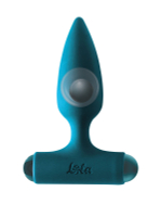 Бирюзовая анальная пробка с перезаряжаемой вибропулей Glory 2.0 - 11 см.