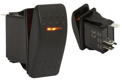 Клавишный выключатель, 1 светодиод, двухпозиционный с возвратной пружиной (10264188)