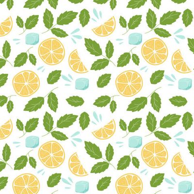 Летний узор лимонад мята с лимоном