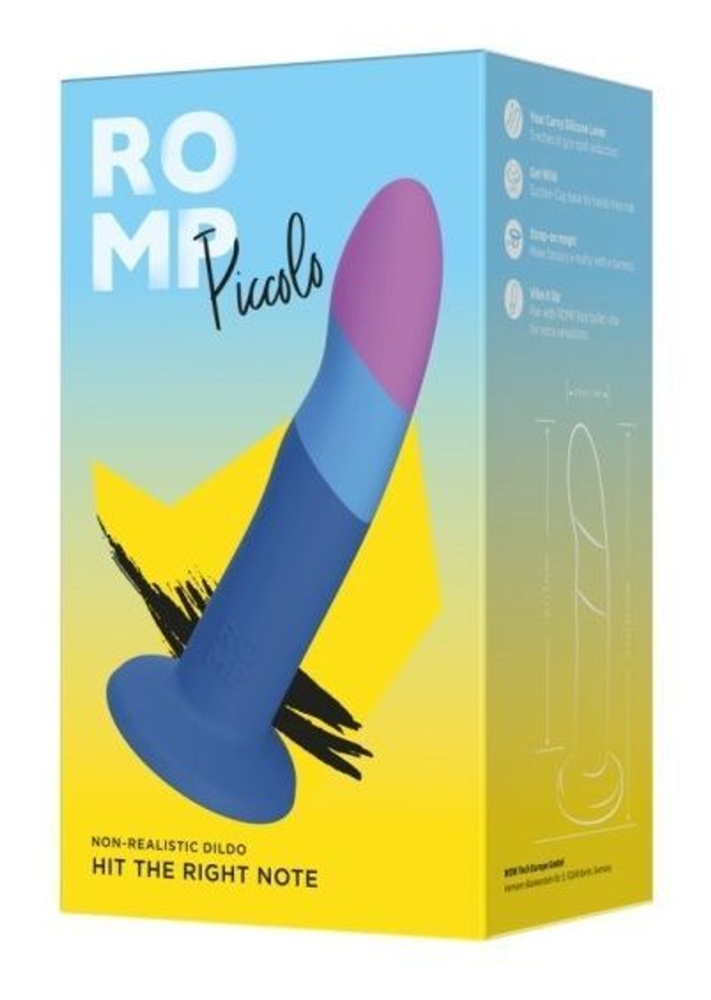 Фаллоимитатор ROMP Piccolo с присоской, изогнутый, 14 см