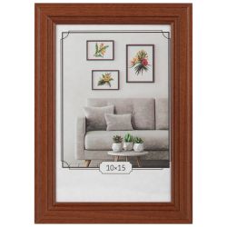 Фоторамка Image Art С22 МДФ универсальная 10х15 цвет красное дерево вставка прозрачный пластик | Image Art