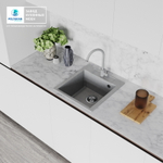 Мойка POLYGRAN ARGO-460 серый №14, смеситель SKS5 серый