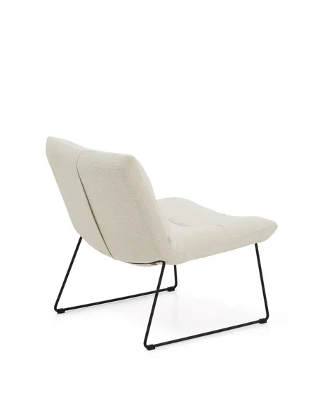 Лаунж-кресло Asen, бежевый шенилл, черные ножки