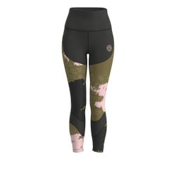 Женские теннисные брюки BIDI BADU Pure Wild Printed Tight Women - Olive, Multicoloured