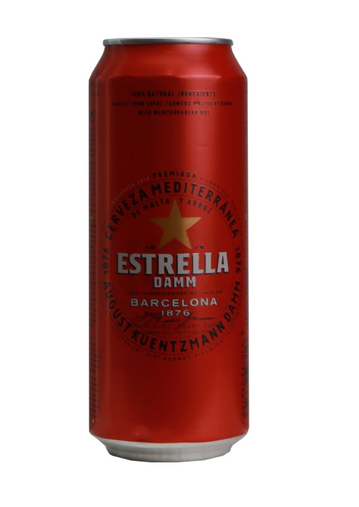 Пиво Estrella Damm светлое фильтрованное 0.5 л.ж/б