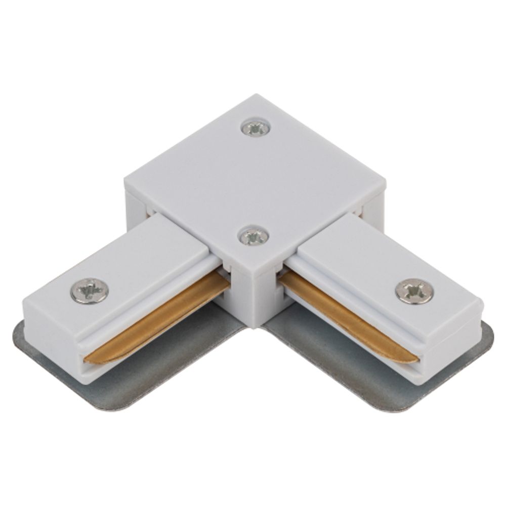 Коннектор питания ЭРА TR-1PA-LС WH для однофазного шинопровода угловой белый | Однофазный шинопровод и аксессуары