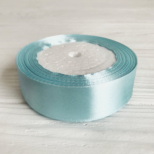 Атласная лента 25 мм (25 ярд)  цвет голубой