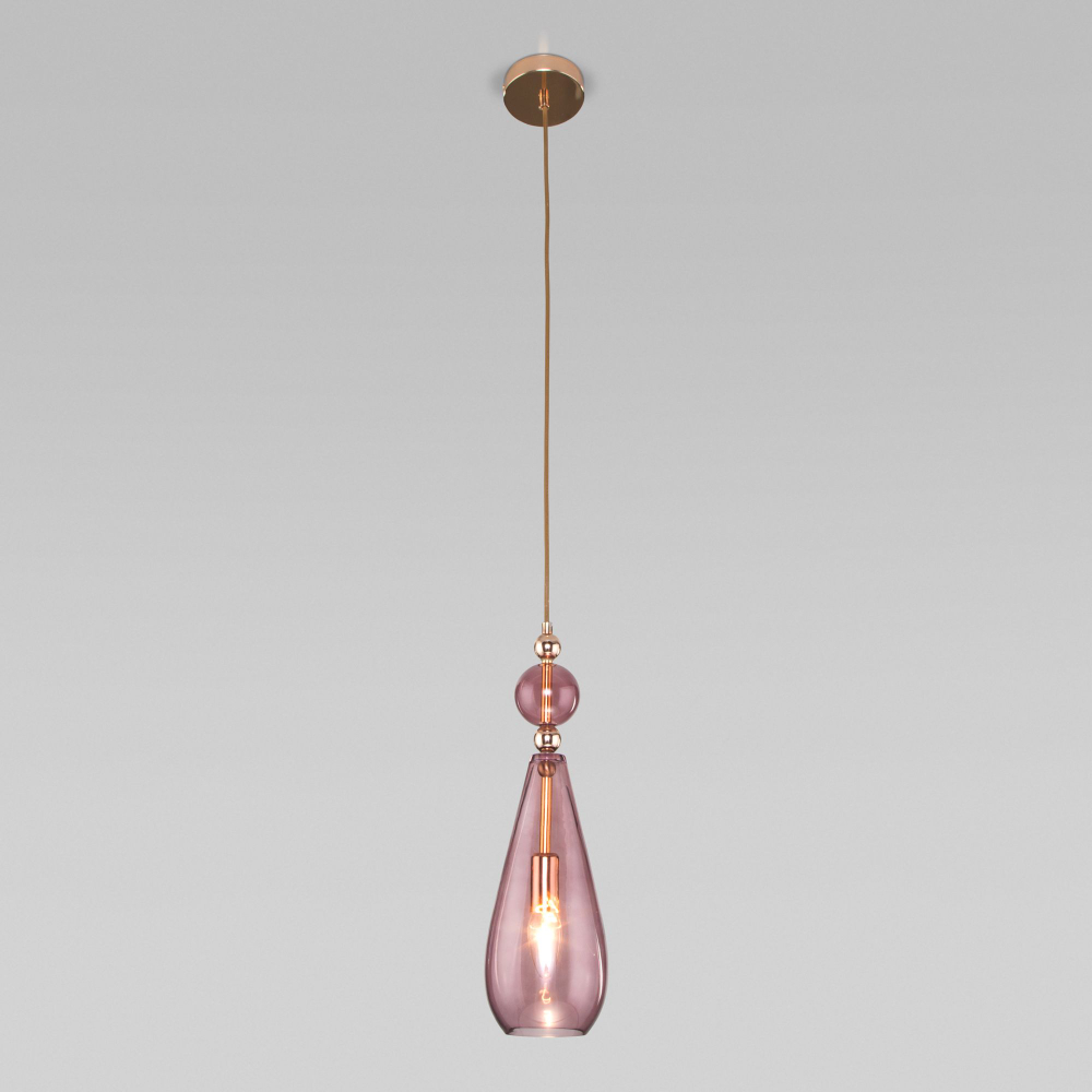 Подвесной светильник со стеклянным плафоном 50202/1 пурпурный