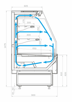 Холодильная витрина Carboma PALM 3 GC95 VM 1,25-2 Горка без боковин (версия 2.0)