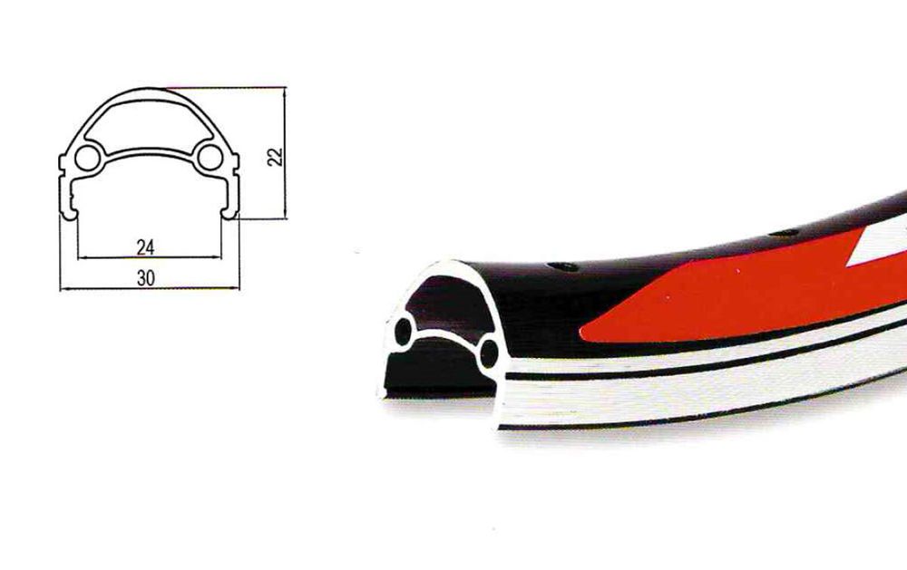 Обод 28-29&quot; HOGGER (Weinmann) алюминиевый, двойной, 36H, пистонированный, фрезерованный, индикатор износа, 24/30х22мм, A/V, анодированный, черный