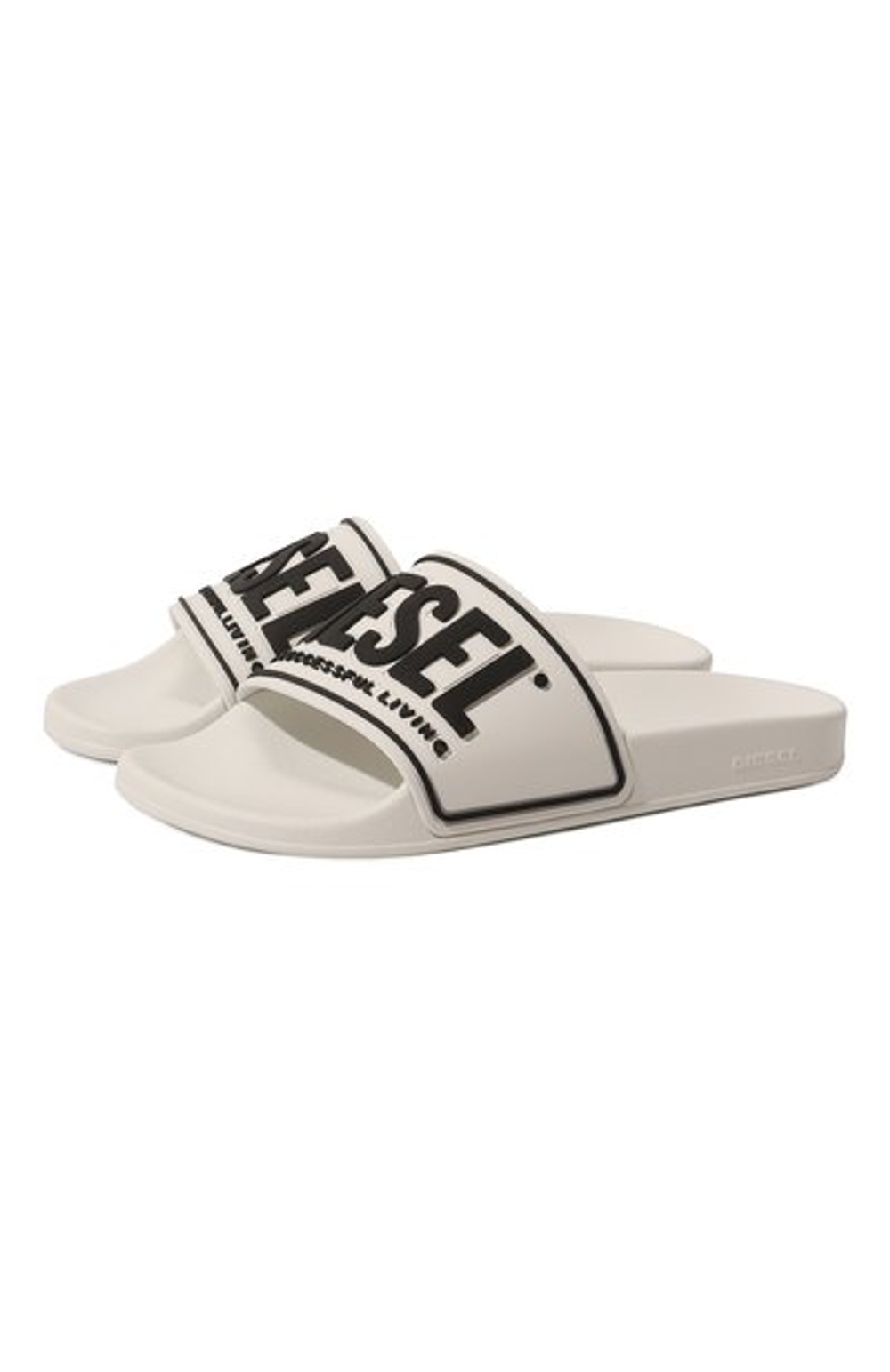 Пантолеты (шлепанцы) DIESEL Y02854 P4441 цвет H8327 WHITE BLACK в бело-черном цвете