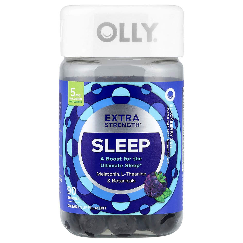 OLLY, жевательные таблетки для сна, со вкусом ежевики, 90 жевательных таблеток