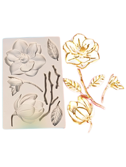 Прямоугольный молд "Магнолия раскрытая"