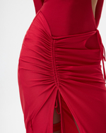 RED MAXI SKIRT