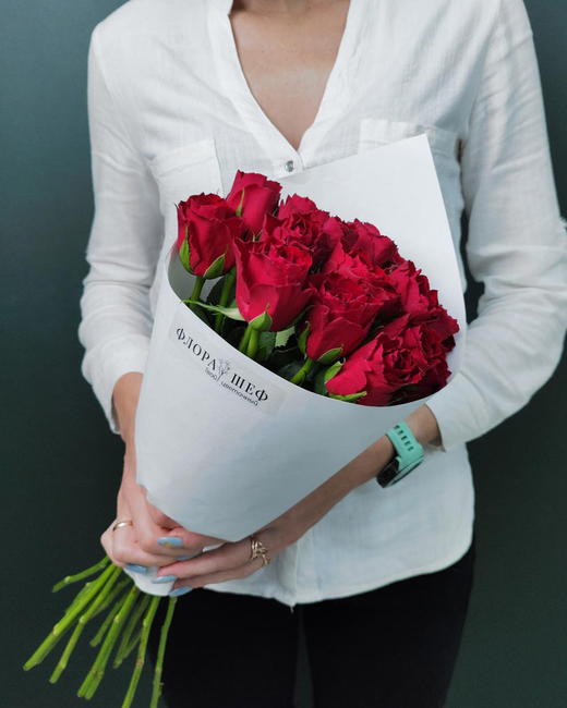 Букет из красной розы,15шт(00213)