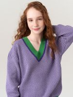 Джемпер для девочки AT954 сиренево-зеленый