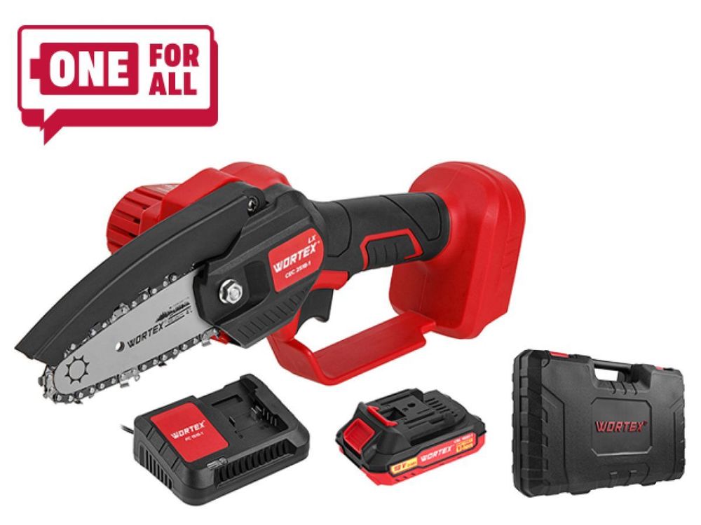 Аккуммуляторная мини-пила WORTEX LX CEC 2518-1 в чемемодане ALL1 XLT с акб и з/у SET 18В, 4"