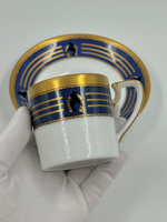 Кофейная пара Celine с синей каймой