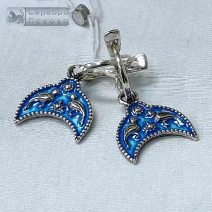 Серьги "Птицы счастья" малые горячая эмаль