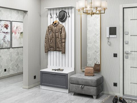 Прихожая Стиль-01 Graphite Softwood Белый