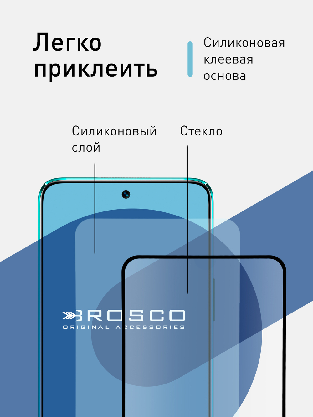 Защитное стекло ROSCO для Wiko T50 (арт. WIKO-T50-FSP-GLASS-BLACK )