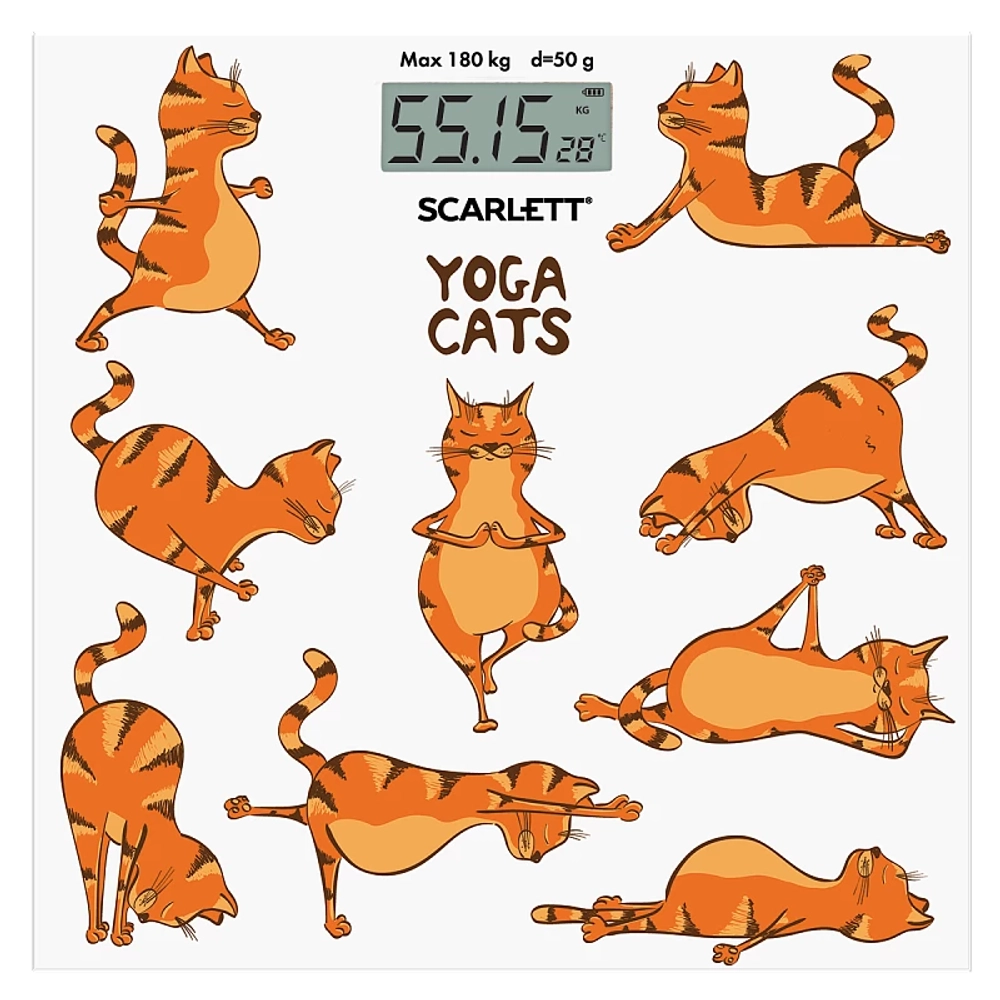 Весы напольные SCARLETT SC-BS33E077 (йога коты)