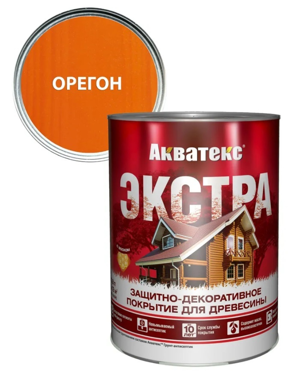 Защитно-декоративное покрытие для дерева АКВАТЕКС ЭКСТРА, орегон, 0.8 л