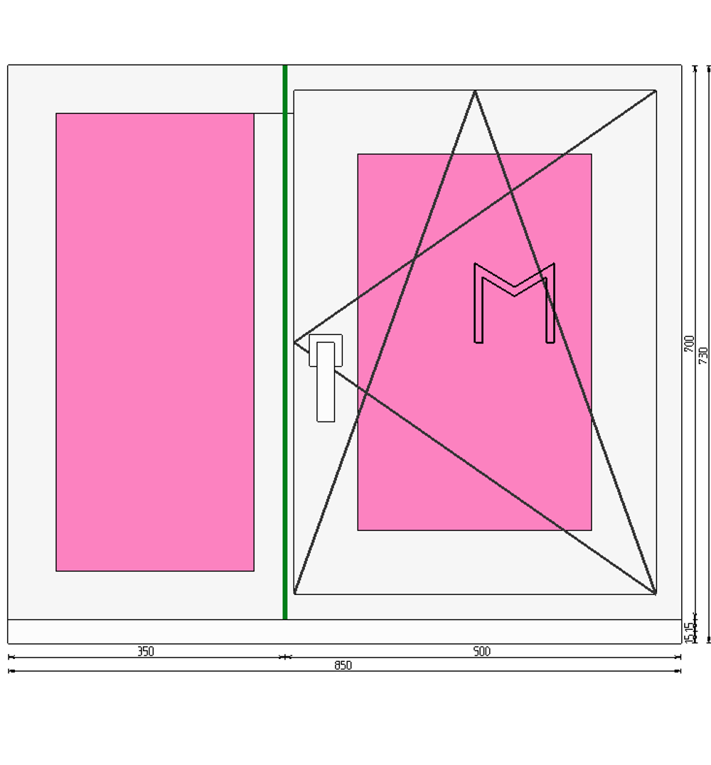 Пластиковое окно 700 х 850 ТермА Эко + Москитная сетка