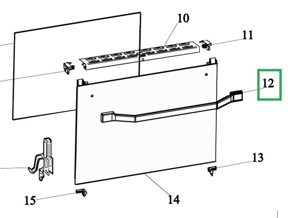 Ручка дверки духовки Ariston, Indesit, Whirlpool 301060