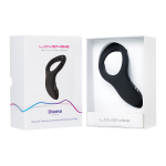 Черное эрекционное виброкольцо с управлением через приложение Lovense Diamo Vibrating Cock Ring Black