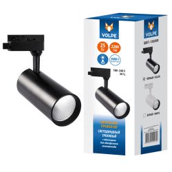 ULB-Q276 25W-4000К BLACK Светильник-прожектор светодиодный трековый. 2200 Лм. Белый свет 4000К. Корпус черный. ТМ Volpe.
