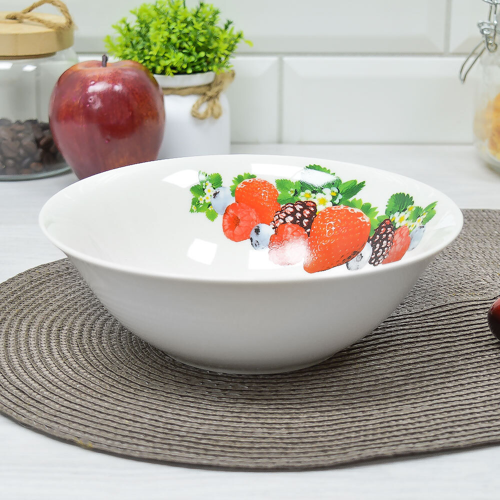 Салатник 970мл 20,5см Сочные ягоды (эконом) (84783)