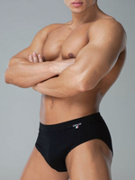 Классические мужские трусы-слипы с шевроном на поясе (Размер: S) (Цвет: черный)