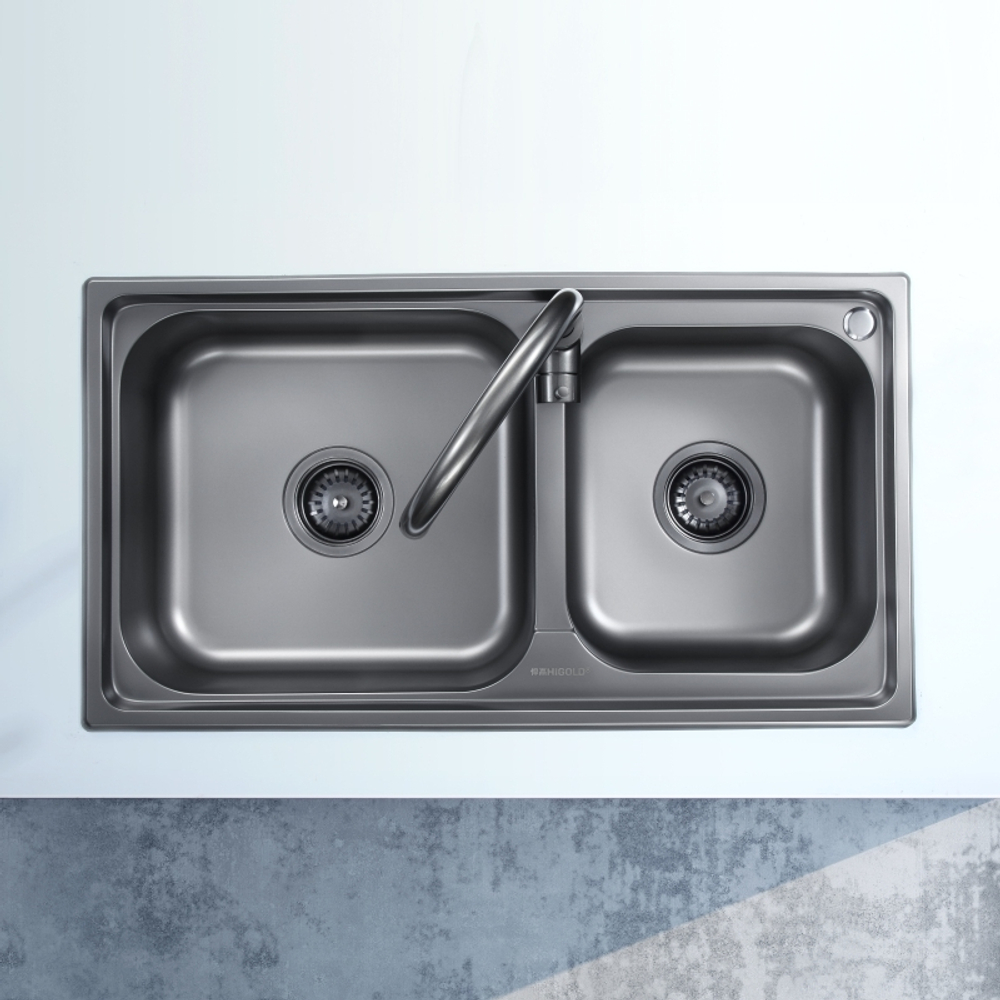 Кухонная мойка, 770x420x215 мм, 2 чаши