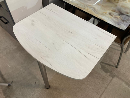 Стол разд Пристенный ЛДСП подстолье хром Ст-ца дуб крафт белый