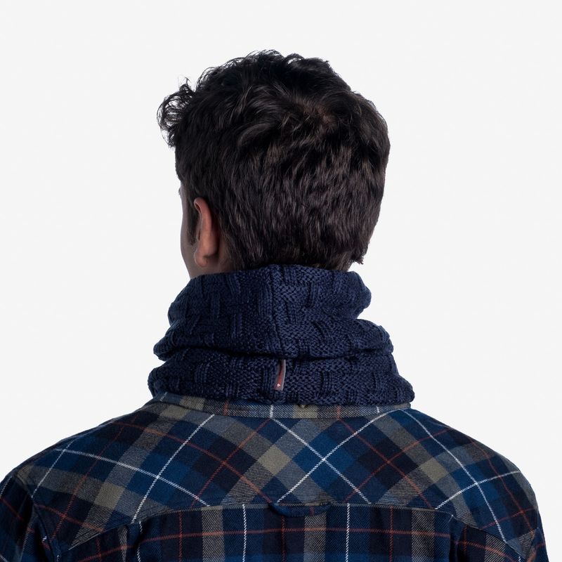Вязаный шарф-труба с флисом Buff Neckwarmer Knitted Polar Airon Night Blue Фото 4