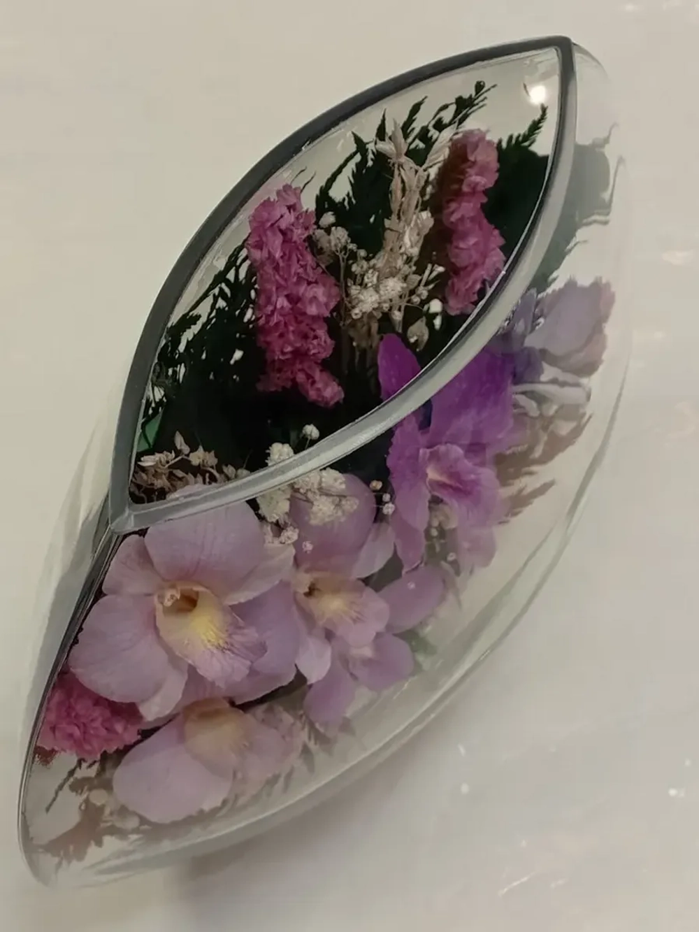 натуральные цветы в стекле, вакуум