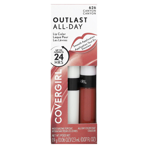Covergirl, Outlast All-Day, губная помада на весь день, оттенок 626 Canyon, набор из 2 шт.
