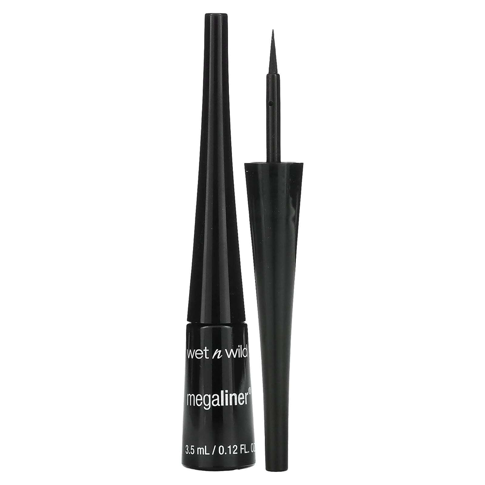 wet n wild, Жидкая подводка для глаз MegaLiner, C871A, черная, 3,5 мл (0,12 жидк. Унции)