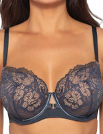 Стильный бюстгальтер на косточках plus size с кружевом (Размер: 90G) (Цвет: красный)